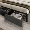 A close-up view of the storage drawers of a bed frame. Náhled obrázku produktu