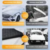 Collage of images showing a car windshield cover and its features. Produktbild-Vorschau