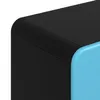 A close-up view of the corner of a black and blue gaming lowboard. Produktbild-Vorschau