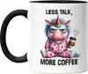 Less Talk More Coffee Lustiges Einhorn Tasse Schwarz Kaffee Produktbild-Vorschau 1