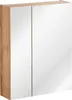 Szafka Łazienkowa Z Lustrem 60 Cm 2 Drzwi Dąb Złoty Wisząca Podgląd zdjęcia produktu 1