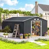 Prístrešok Outsunny s kovovým základom, sivý, 340 x 386 x Náhľad obrázku produktu 10