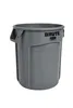 A gray Rubbermaid BRUTE trash can shown in isolation. Podgląd zdjęcia produktu