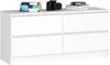 Komoda bílá 120 cm široká se 4 zásuvkami, do ložnice a Náhled obrázku produktu 1