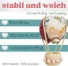 A hot air balloon illustration with text describing its features. Produktbild-Vorschau