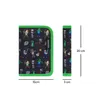 A product shot of a Minecraft-themed pencil case with dimensions indicated. Podgląd zdjęcia produktu