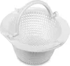 A white plastic skimmer basket with a handle. Produktbild-Vorschau