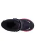 A top-down view of a single blue and pink winter boot. Produktbild-Vorschau