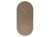 A top-down view of a gold-colored oval wireless charger on a white background. Produktbild-Vorschau
