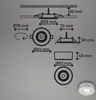 Technical drawing and a photograph of a light fixture. Produktbild-Vorschau