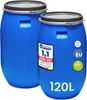 Lot de 2 fûts à couvercle 120 litres en PEHD, fûts Voir les images du produit 2