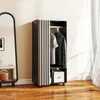 HOMCOM Armoire penderie mobile dressing avec rideau armoire Voir les images du produit 7