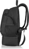 A black backpack shown from the side. Produktbild-Vorschau