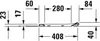 A technical drawing with dimensions for a product. Produktbild-Vorschau
