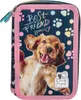 Süßer Hund Federtasche gefüllt 2 Fach Federmäppchen Stifte Produktbild-Vorschau 4
