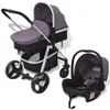 vidaXL Poussette 3 en 1 Aluminium Gris et Noir Voir les images du produit 7