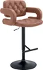 A single brown bar stool with a black base, stem, and footrest, shown against a white background. Náhled obrázku produktu