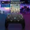 A black PS4 gamepad is shown in the foreground, with a collage of gaming-related imagery in the background. Produktbild-Vorschau