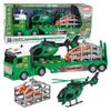 Dinosaurier-Transportset: LKW, Abschleppwagen, Hubschrauber Produktbild-Vorschau 1