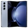 A silver foldable smartphone is shown from the side and front, with its screen displaying a blue abstract graphic. Produktbild-Vorschau