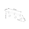 A technical drawing of a ceiling light fixture with dimensions indicated. Podgląd zdjęcia produktu