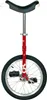 A red unicycle is shown against a white background. Náhled obrázku produktu