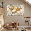 MuchoWow® Poster Weltkarte - Gold - Blumen 120x80 cm - Produktbild-Vorschau 6