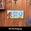 LANOLU Retro Blechschild Pferd Glück anfassen, Geschenk für Produktbild-Vorschau 3