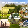 Collage of images showing a pop-up pavilion in various settings like festivals, markets, and beaches, with text highlighting its versatility. Anteprima dell’immagine prodotto