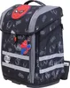 A black backpack with a Spider-Man theme, featuring multiple images of Spider-Man and his mask, as well as reflective stripes and a character keychain. Náhled obrázku produktu