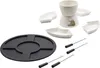 A fondue set is laid out on a white background. Náhled obrázku produktu