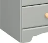 A close-up view of a gray dresser with a wooden knob. Anteprima dell’immagine prodotto