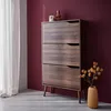 sweeek - Schuhschrank Holzdekor 3 Klapptüren - Produktbild-Vorschau 3