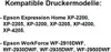 A list of compatible printer models for a product. Produktbild-Vorschau