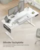 A modern home office setup with a height-adjustable desk, dual monitors, laptop, and desk accessories. Produktbild-Vorschau