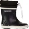 A single black Bergstein winter boot with a white sole and a black cuff with a drawstring closure. Produktbild-Vorschau