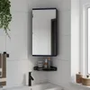 vidaXL Rohová zrkadlová skriňa sivá 30x24x60 cm Náhľad obrázku produktu 2