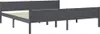 A dark gray wooden bed frame with a slatted mattress base is shown against a white background. Anteprima dell’immagine prodotto
