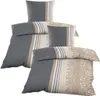 A stack of folded bedding items, including pillowcases and duvet covers, with a decorative pattern. Produktbild-Vorschau