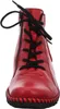 A front view of a red leather boot. Produktbild-Vorschau