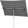 The underside of a rectangular gray umbrella is shown against a white background. Produktbild-Vorschau