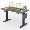 A standing desk with two monitors, a keyboard, a mouse, headphones, a cup of coffee, and a bag hanging from the side. Produktbild-Vorschau