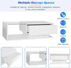 Collage of images showing a white coffee table with storage and its features. Voir les images du produit