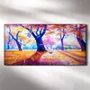 Küchenuhr Bürouhr Leinwand Uhr 60x30 Gemälde Park Bäume Produktbild-Vorschau 2