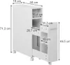 A white toiletry cabinet with dimensions indicated by measurement lines and text. Náhled obrázku produktu