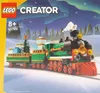 The image shows the packaging of a LEGO Creator Christmas train set. Produktbild-Vorschau