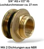 Regentonnendurchführung Tank Faß Verschraubung Messing IG Produktbild-Vorschau 2