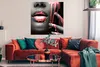 MuchoWow® Poster Lippen - Rot - Schwarz 100x100 cm - Produktbild-Vorschau 2