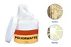 A jar of polishing cotton with before and after images showing its effectiveness. Produktbild-Vorschau