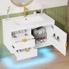 Mobiletto bagno con lavabo, mobile lavabo sospeso con Anteprima dell’immagine prodotto 3